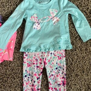Under Armour Blue Pajama Set Long-Sleeved Top and Floral Pants